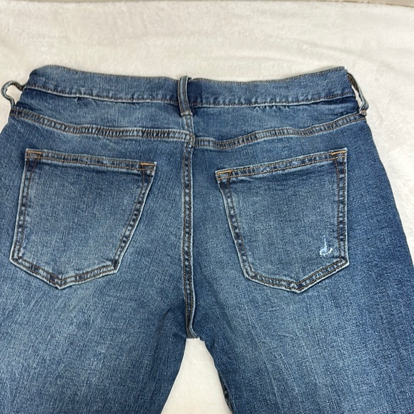 Old Navy Blue Slim Straight Jeans with Distressed Details 32x32 - Picture 7 of 10